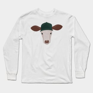 Bull Wearing a Ball Cap Long Sleeve T-Shirt